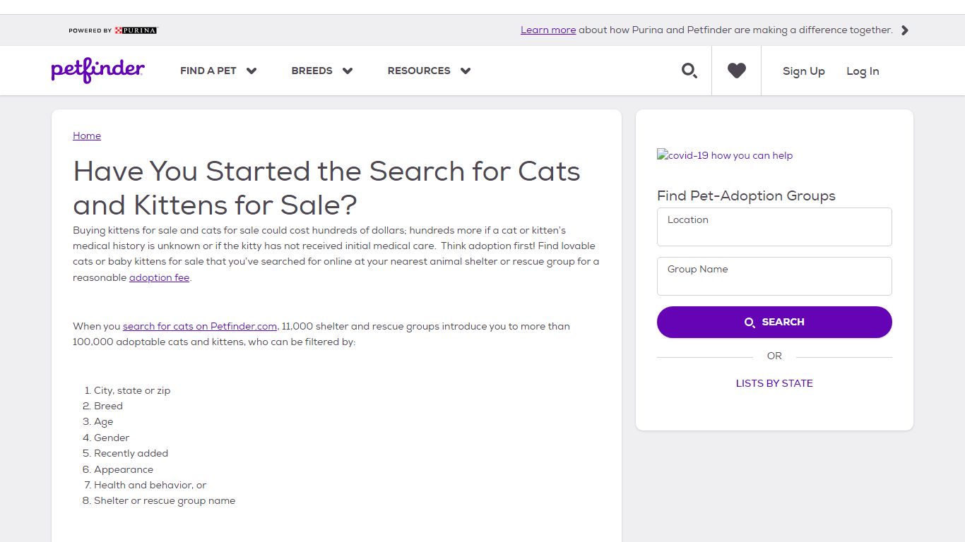 Cats and Kittens for Sale | Petfinder
